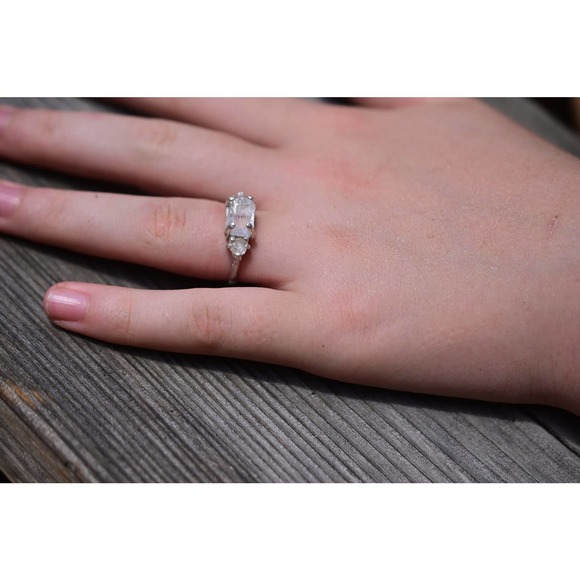 Alternative Engagement Ring Raw rustic Boho Promise Ring dainty unique s… - Picture 2 of 3